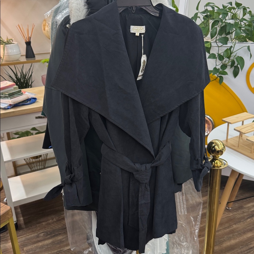 NWT • Mud Pie • Women's Joey Draped Jacket • 🖤 Black • Size S • 4-6 • - Picture 4 of 5
